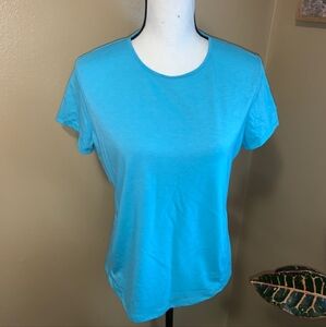 Under Armour Blue Fitted Heat Gear Large Run Top